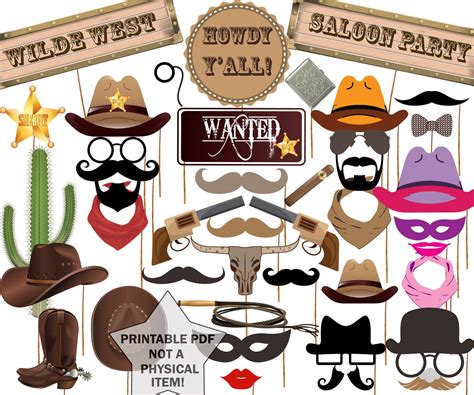 western themed photo booth props